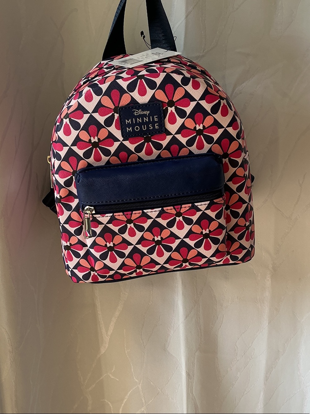 Disney Minnie Mouse floral retro print mini backpack. NWT